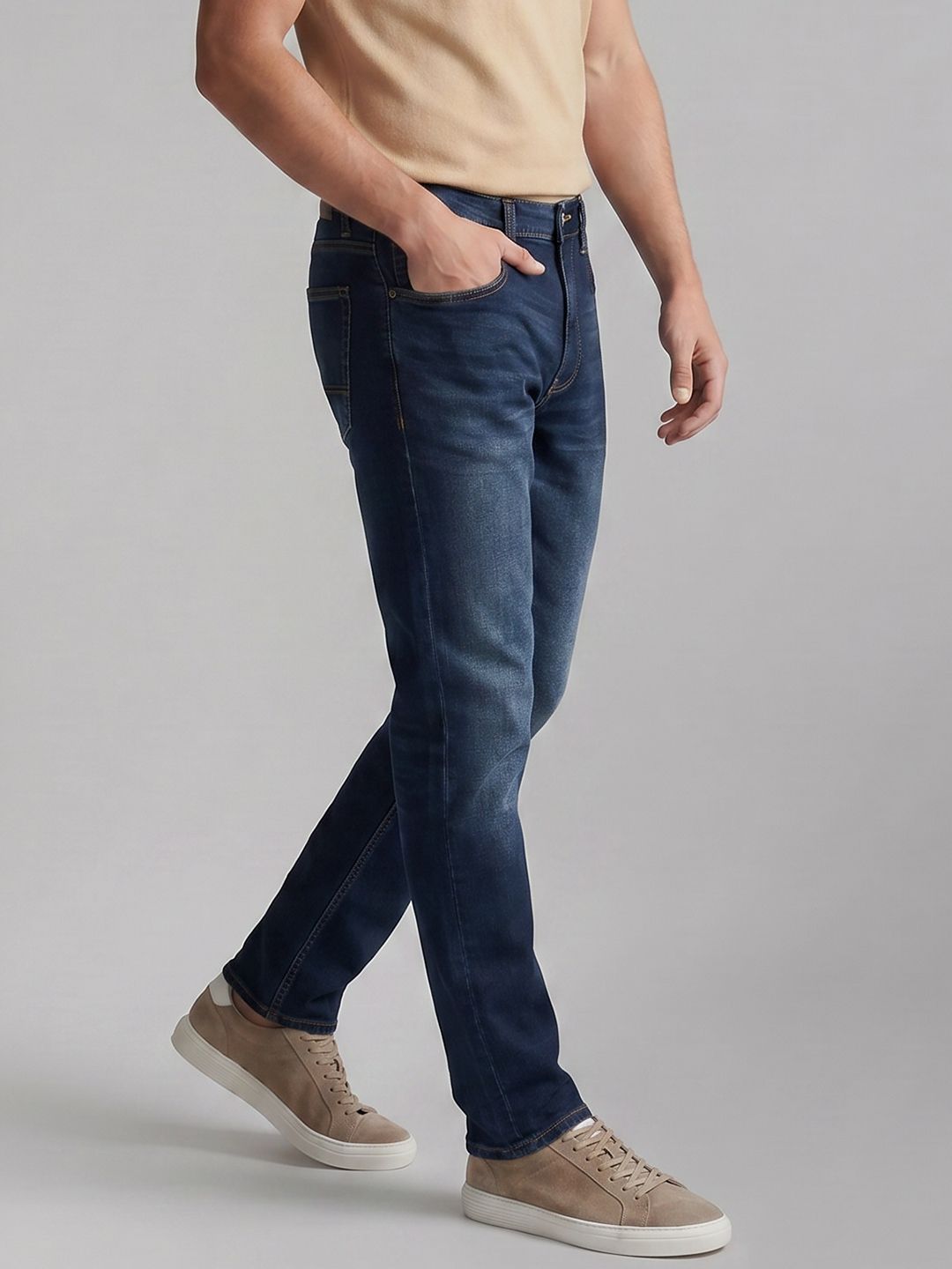 Louis Philippe Jeans Straight Fit Mid-Rise Light Fade Stretchable Jeans-picture-47