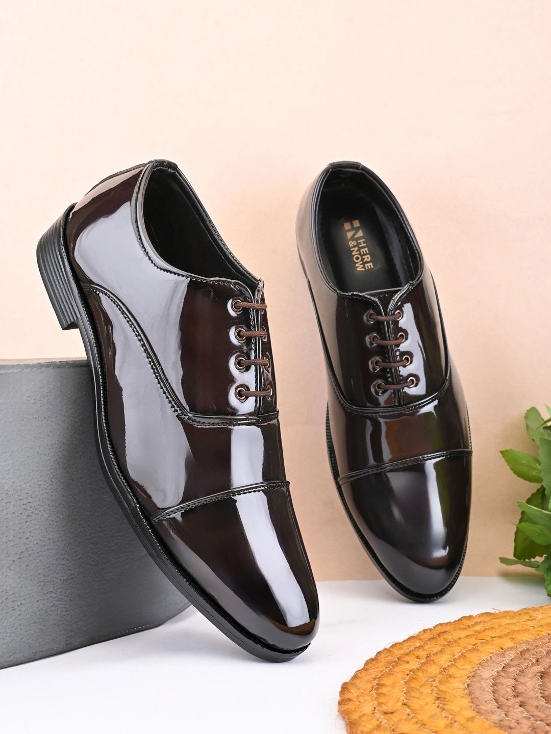 HERE&NOW Men Round Toe Lace-Ups Oxford Formal Shoes-image-36