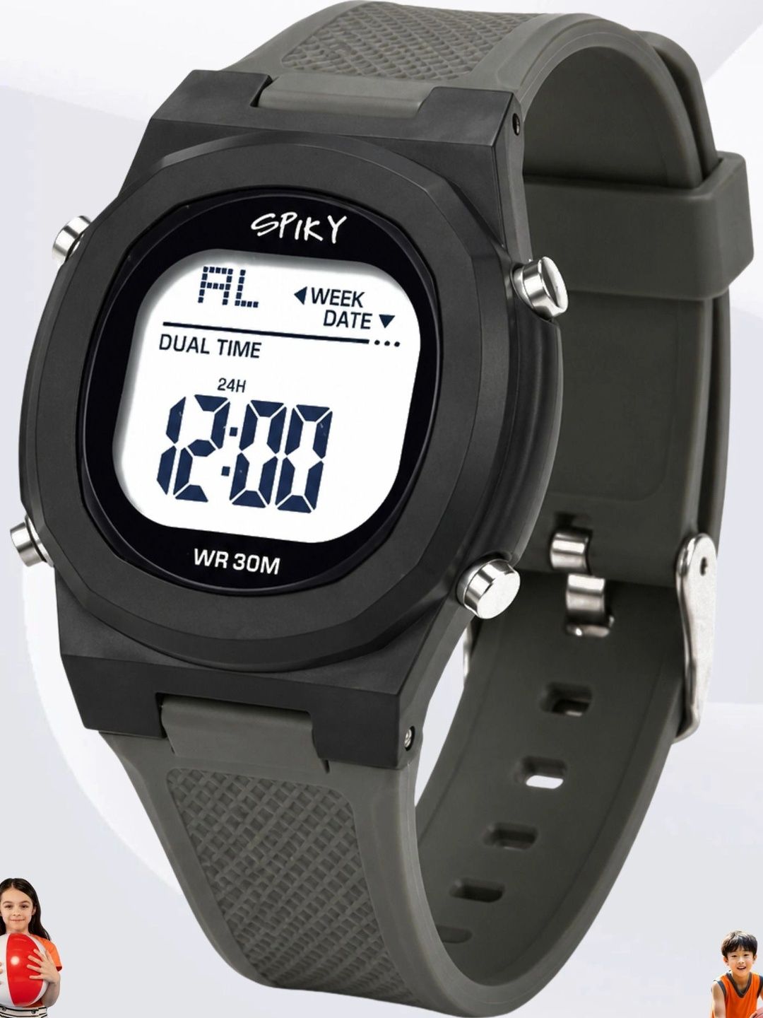 Spiky Unisex Kids Dial & Straps Digital Watch SPKEVA65_C5_GRY-picture-28