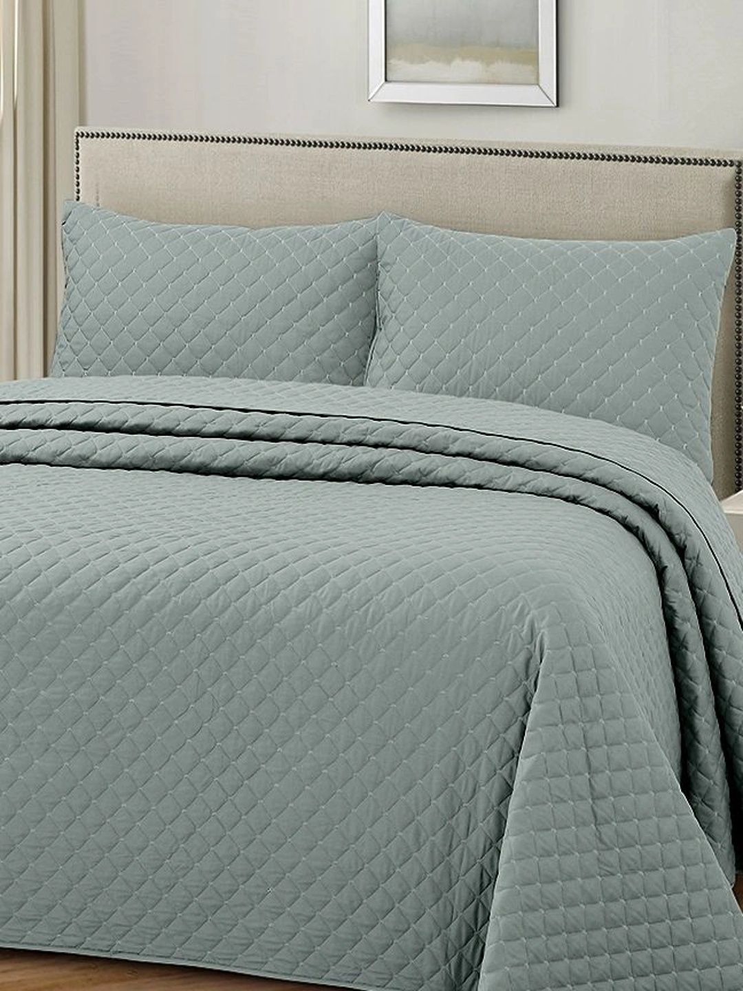 HOUSSE Grey Melange Solid Cotton 3 Piece Double King Regular Bedding Set-picture-32