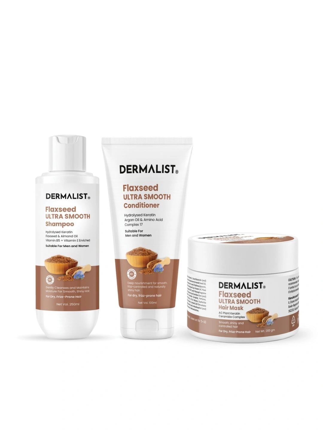 Dermalist Set Of 3 Flaxseed Shampoo - 250ml, Conditioner - 100 ml With Hair Mask - 200 g-picture-52