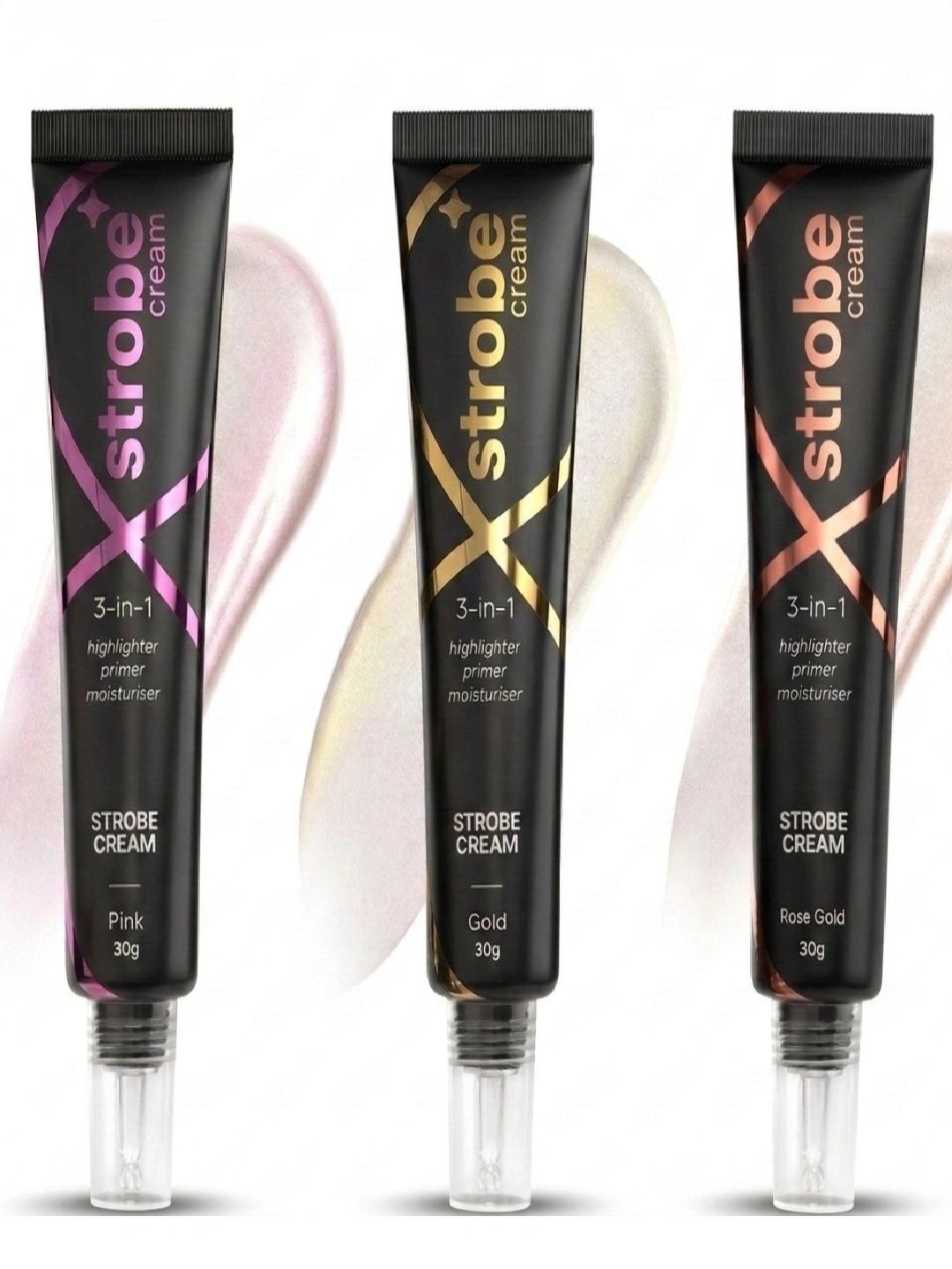 OMAAYAA STORES 3-Piece 3-in-1 Strobe Cream Illuminating Highlighter - 30 g Each-image-11