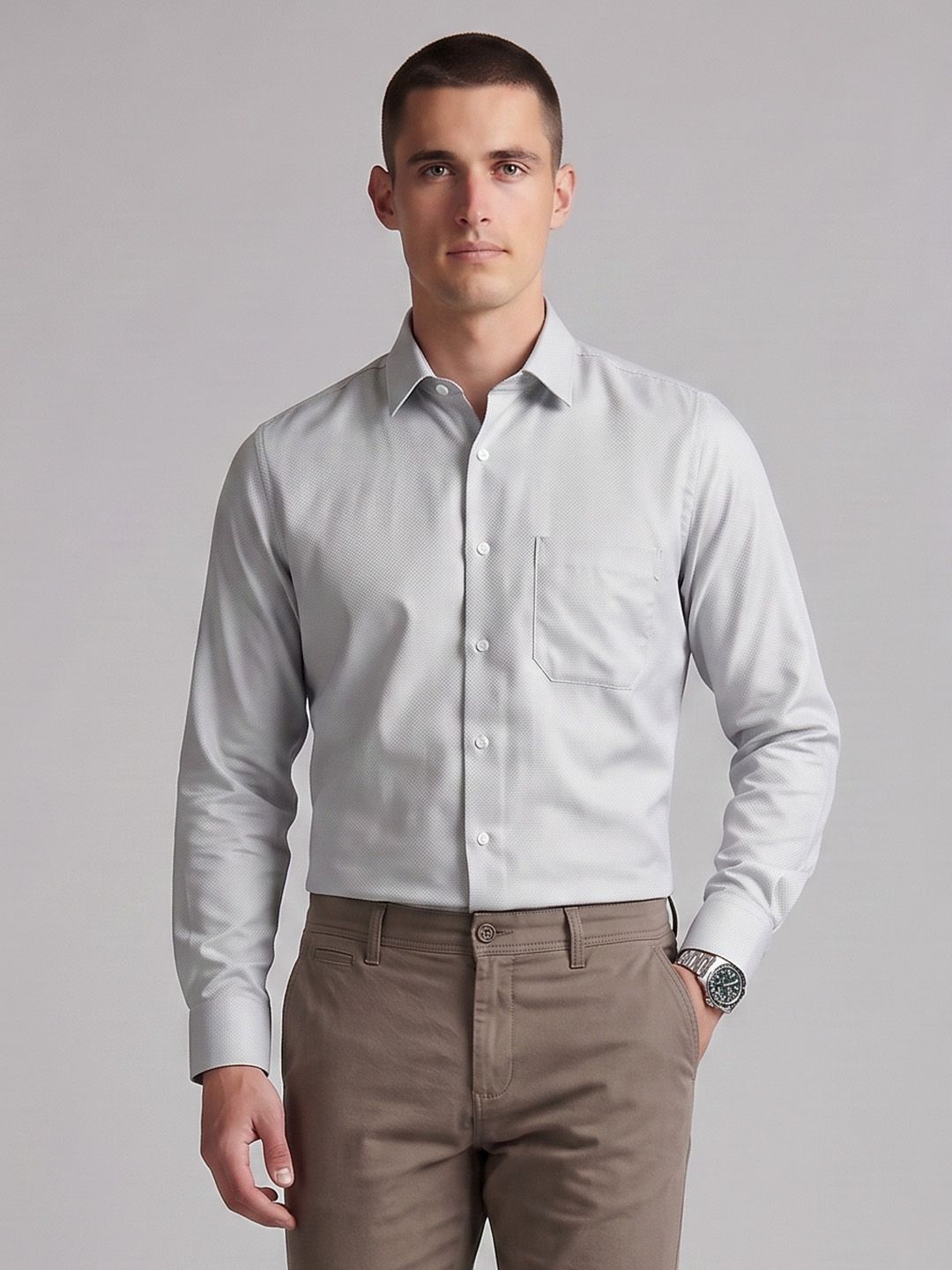 Louis Philippe Slim Fit Textured Formal Shirt-picture-23