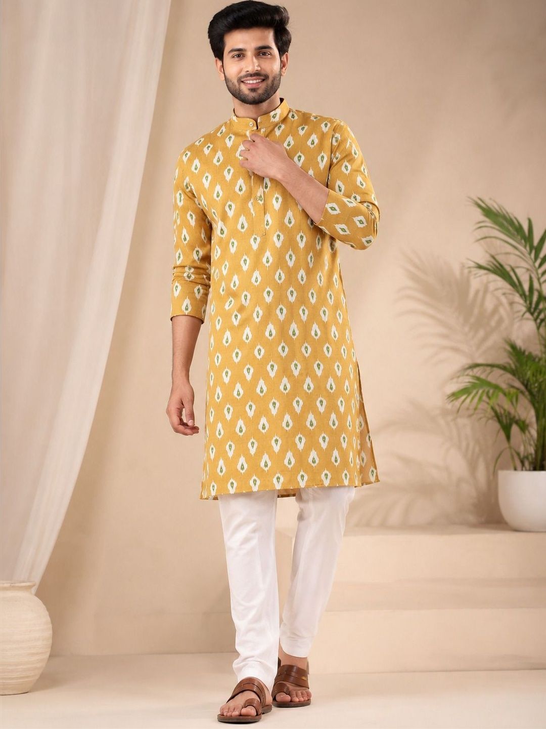 DEVOILER Men Geometric Printed Kurta-picture-10