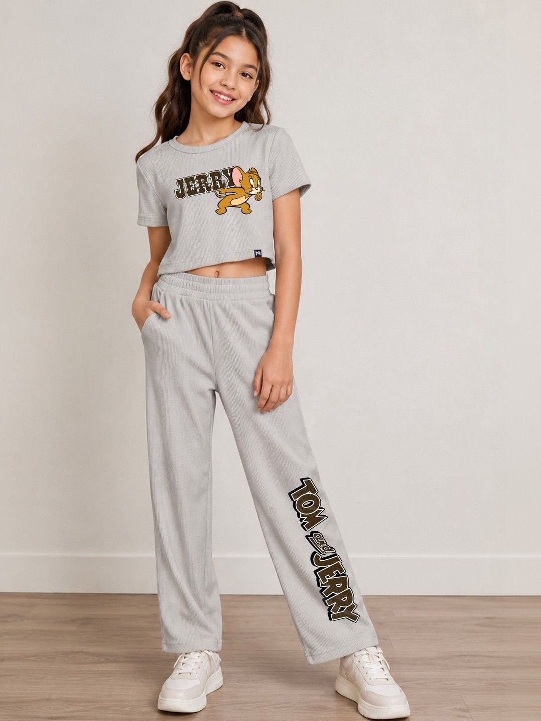 YK X Minute Mirth Girls Tom & Jerry Printed T-shirt with Trousers-picture-19