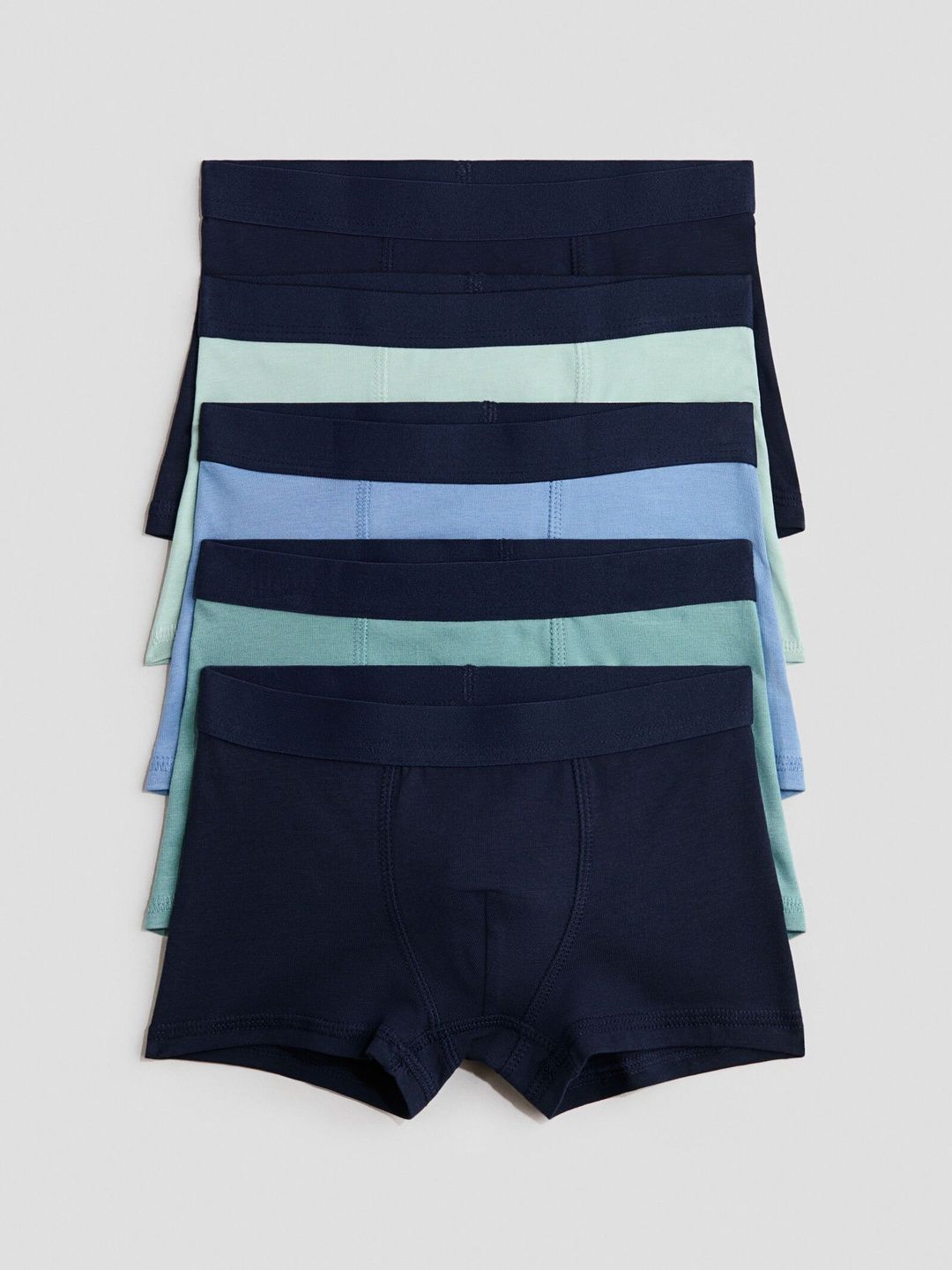 H&M Boys Pack of 5 Cotton Blend Solid Trunks-picture-11