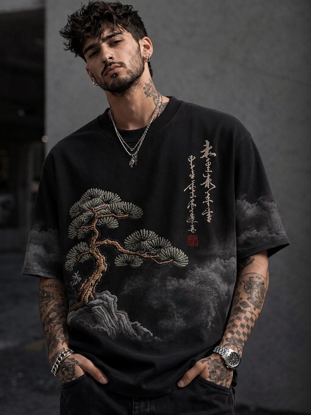 Force Men Printed Drop-Shoulder Sleeves T-shirt-picture-18