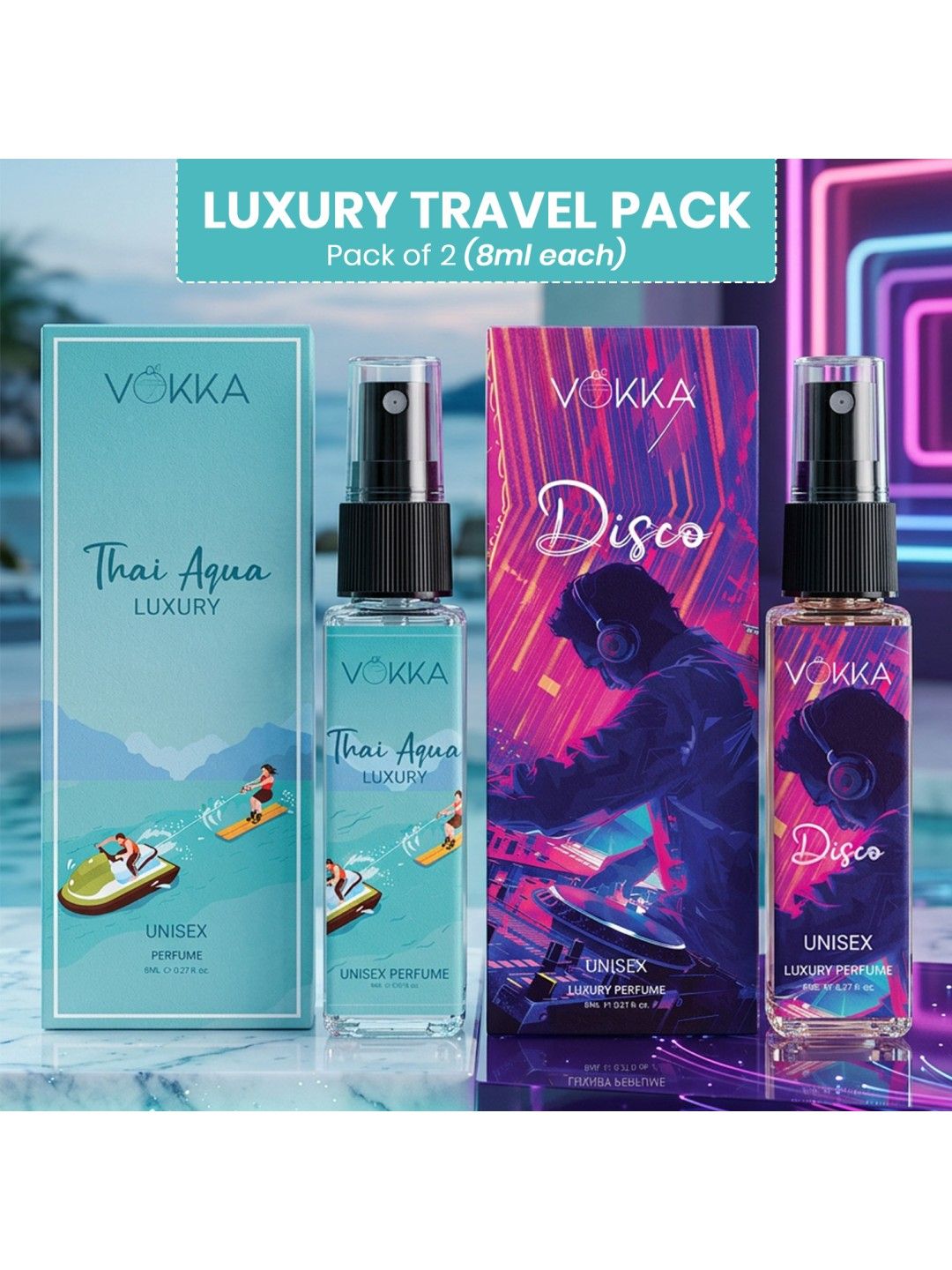 VOKKA Set Of 2 Pocket Long Lasting Perfume Thai Aqua & Disco Eau De Perfum - 8ml Each-picture-37