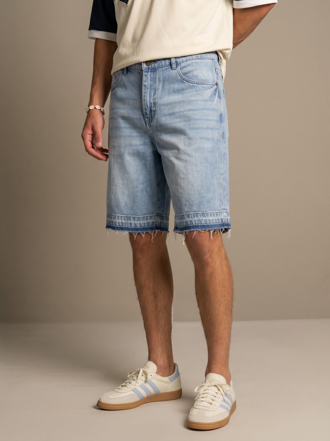 glitchez Men Baggy Fit Pure Cotton Denim Shorts-picture-55