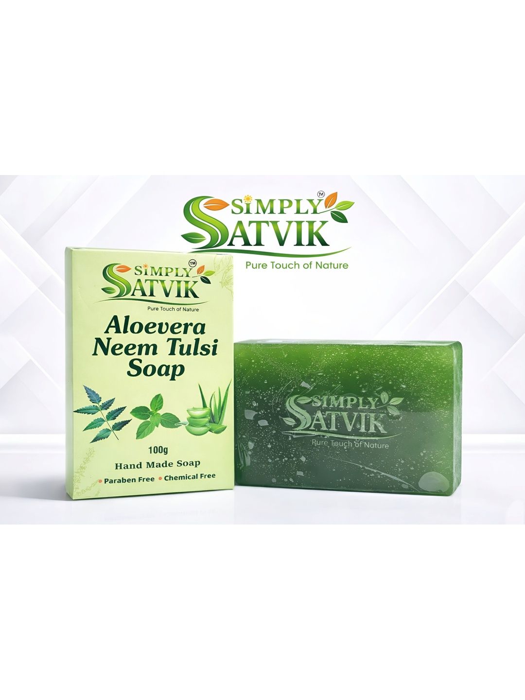 SIMPLY SATVIK Aloe Vera Neem & Tulsi Soap - 100 g-picture-54