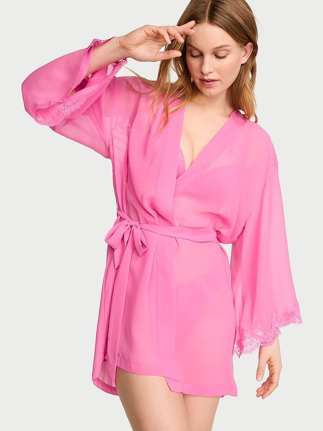Victoria's Secret Laced Mini Long Sleeves Robe-picture-56