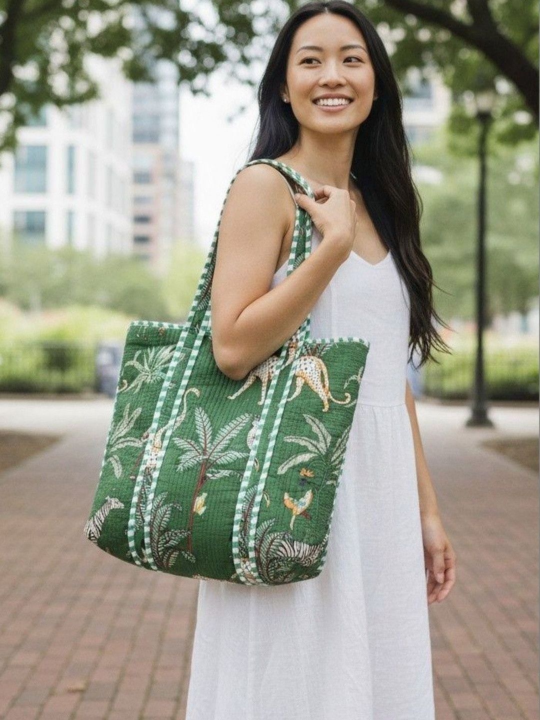 Mittico Floral Printed Shopper Tote Bag with Quilted-picture-26
