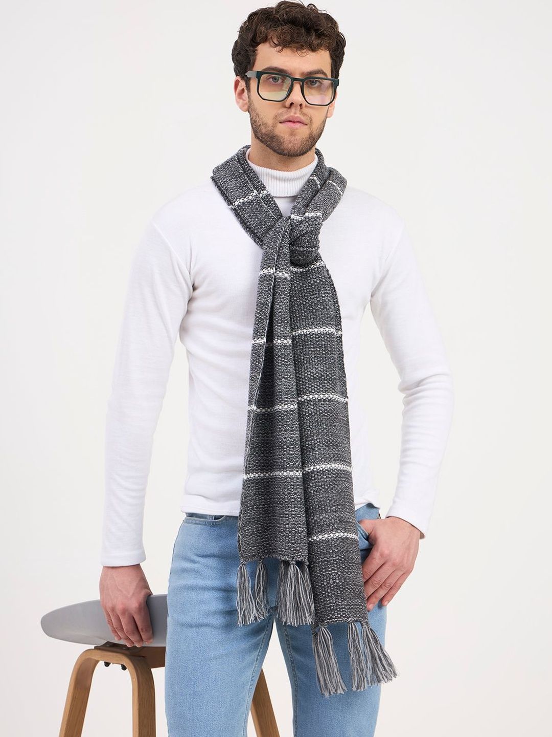 JoE Hazel Men Striped Acrylic Mufflers-picture-31