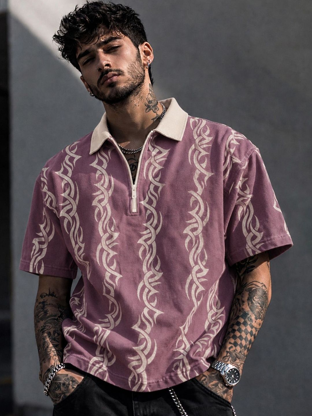 Force Men Tribal Printed Polo Collar T-shirt-picture-21