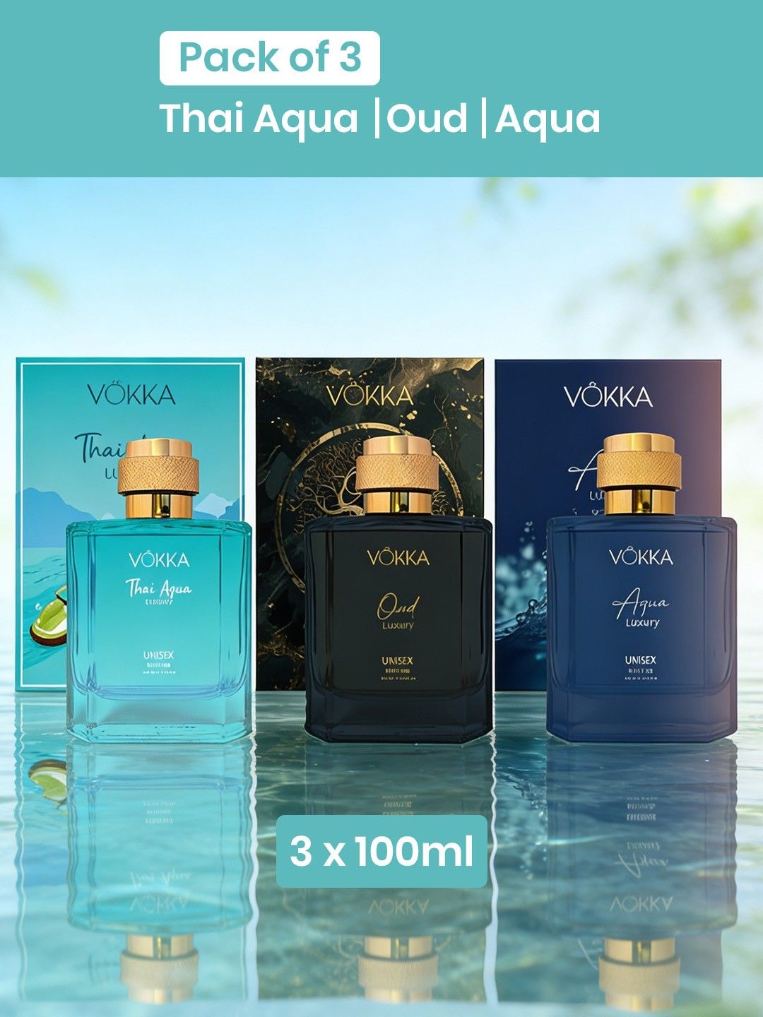 VOKKA Set Of 3 Thai Aqua Aqua & Oud Long Lasting Eau de Perfume - 100 ml Each-picture-36