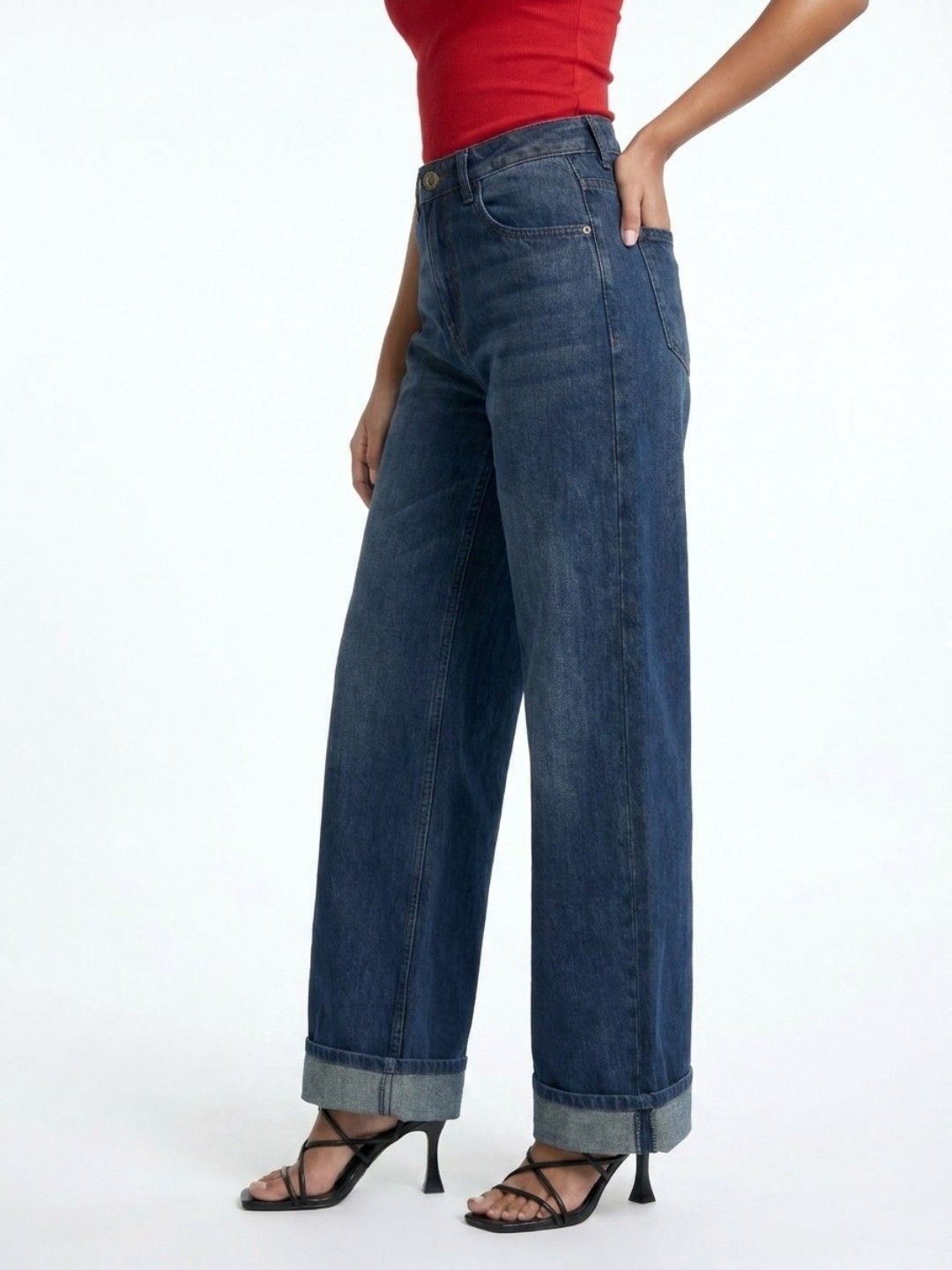 glitchez Women Wide Leg Mid-Rise Light Fade Jeans-picture-23
