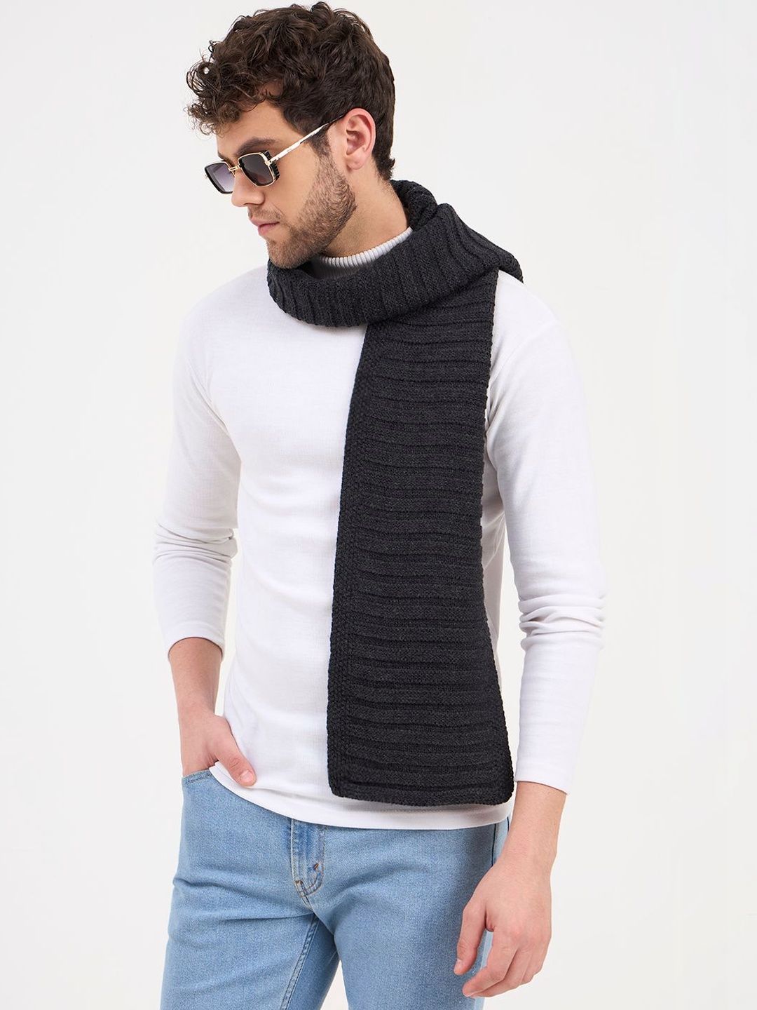 JoE Hazel Men Ribbed Acrylic Mufflers-picture-30
