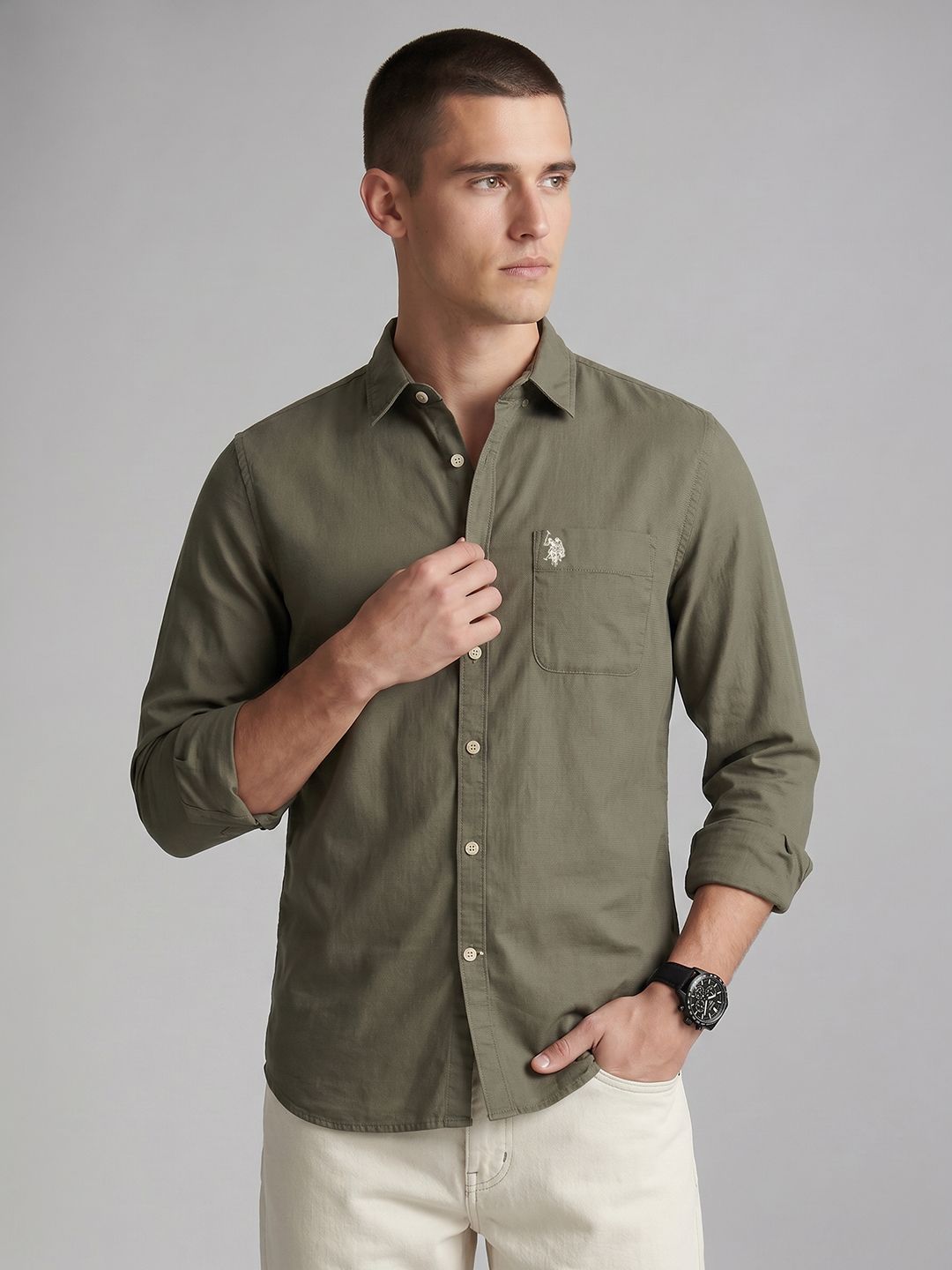 U.S. Polo Assn. Denim Co. Pure Cotton Casual Shirt-picture-38