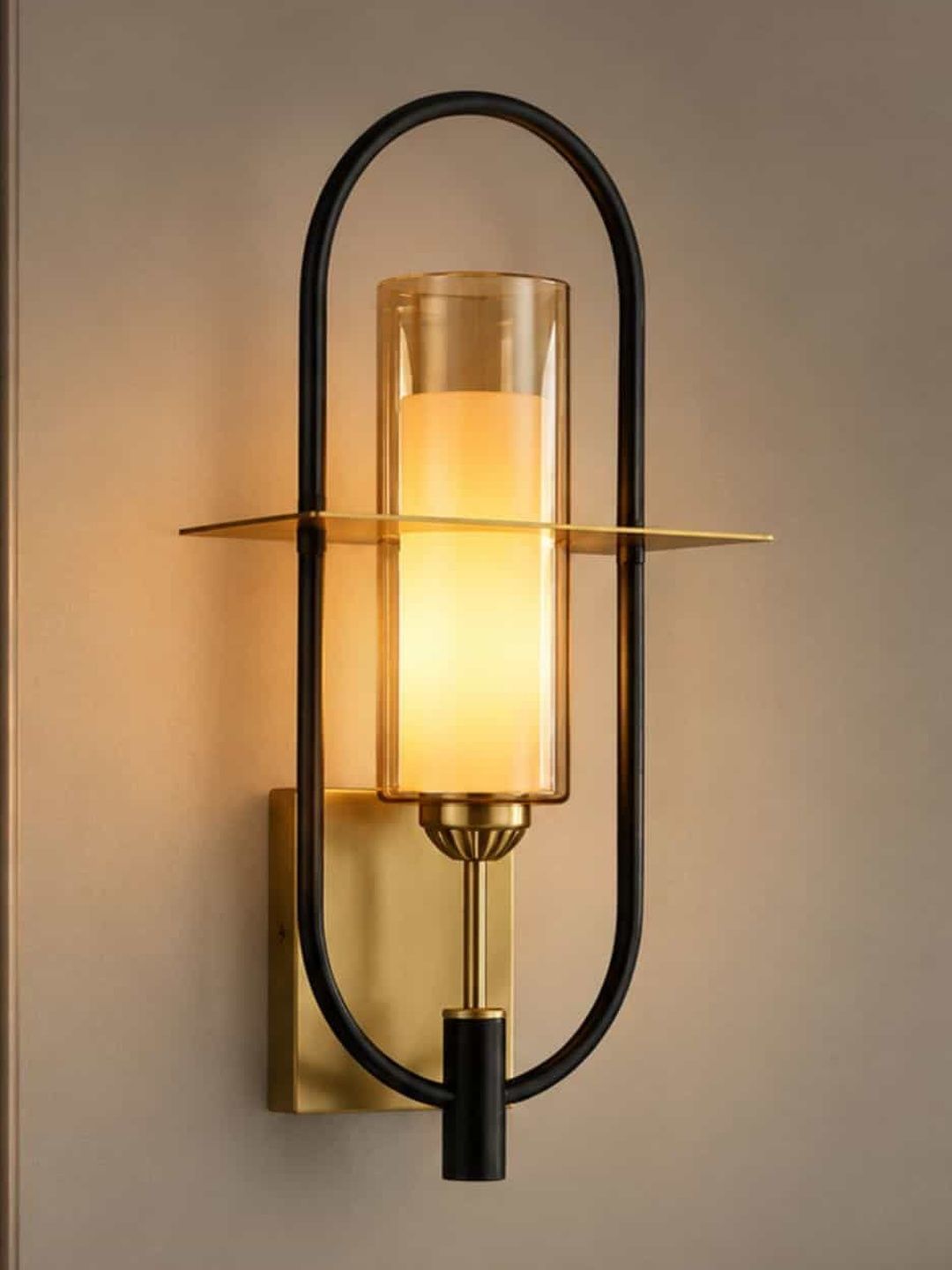 Stello Gold-Toned Metal Contemporary Abstract Shaped Shaped Wall Lamp-picture-43