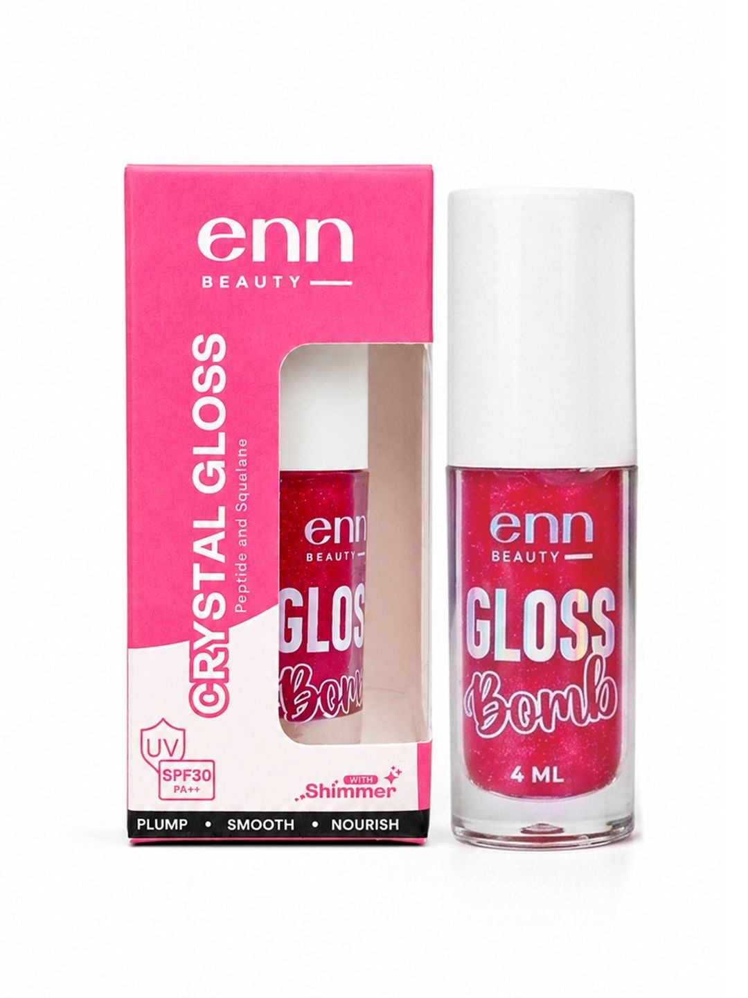 ENN Crystal Gloss Shimmer Lip Gloss - 4 ml - Rouge Rush-image-35