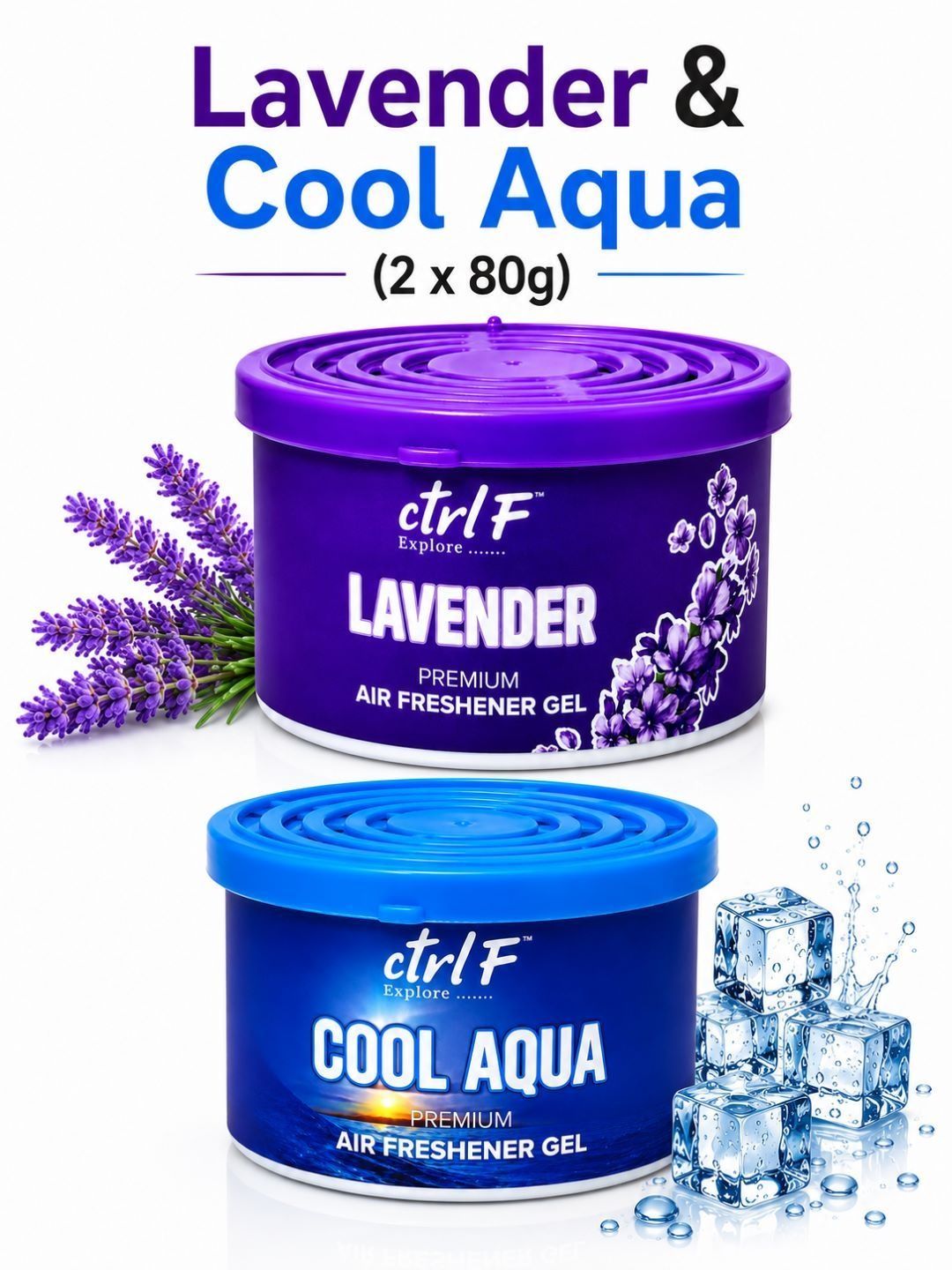 ctrl F Set Of 2 Lavender & Cool Aqua Gel Air Freshener - 80 g Each-picture-23