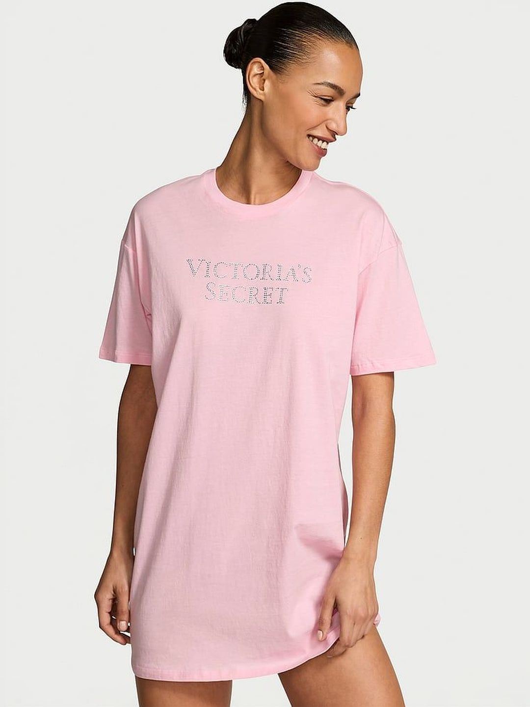 Victoria's Secret Printed Pure Cotton Oversized Lounge T-Shirt-picture-40