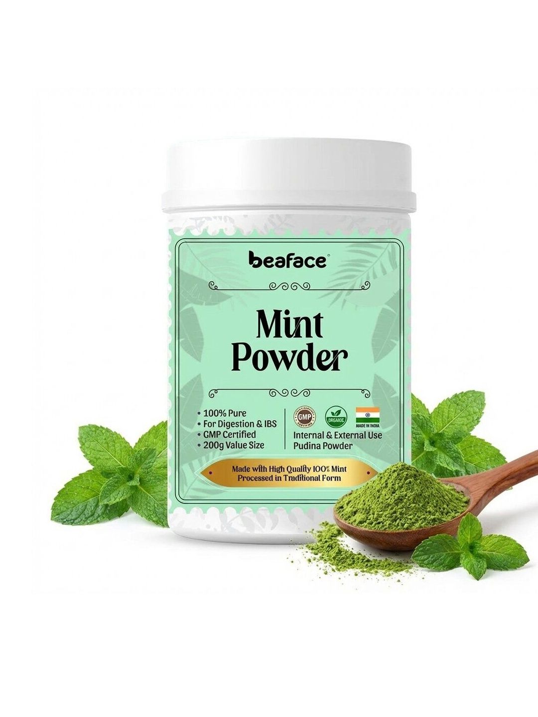 Beaface Mint Powder Mask & Peal - 200g-image-1