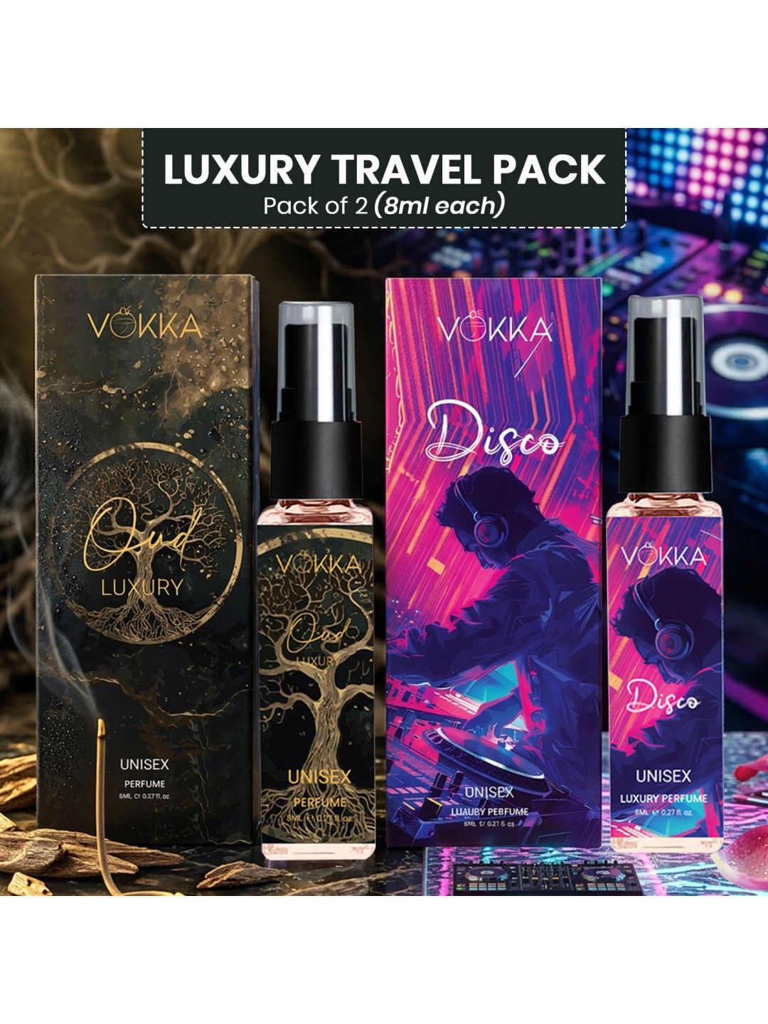 VOKKA Set Of 2 Oud & Disco Eau De Perfum - 8 ml Each-picture-34