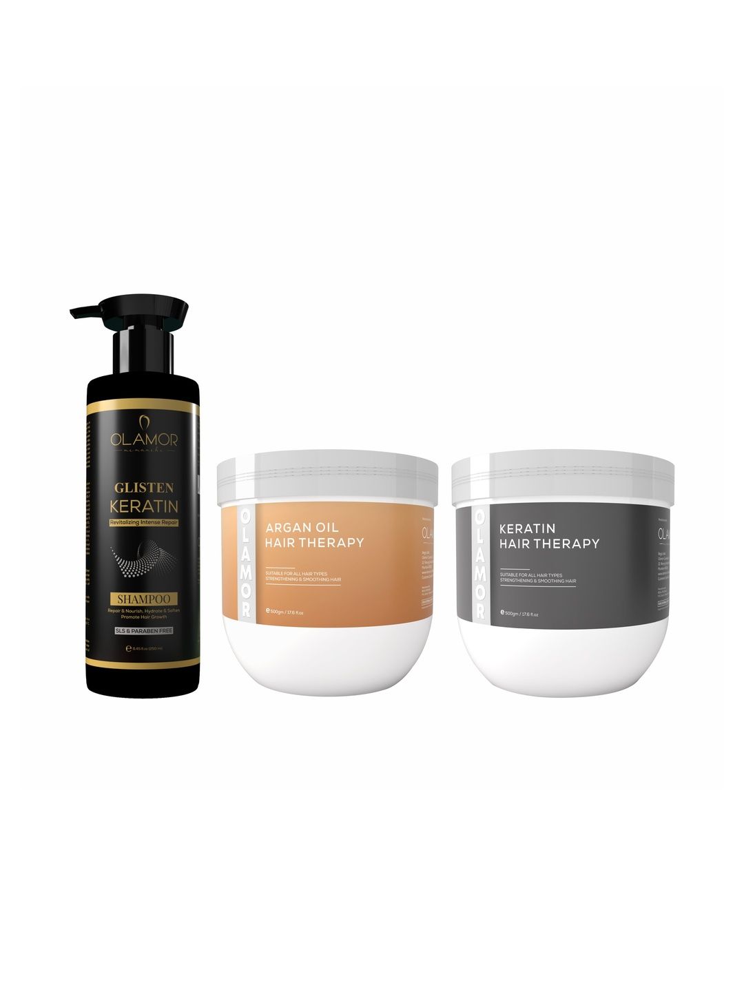 OLAMOR Set of 3 Keratin Shampoo 250ml Keratin Therapy 500g & Argan Oil Therapy 500g-picture-34