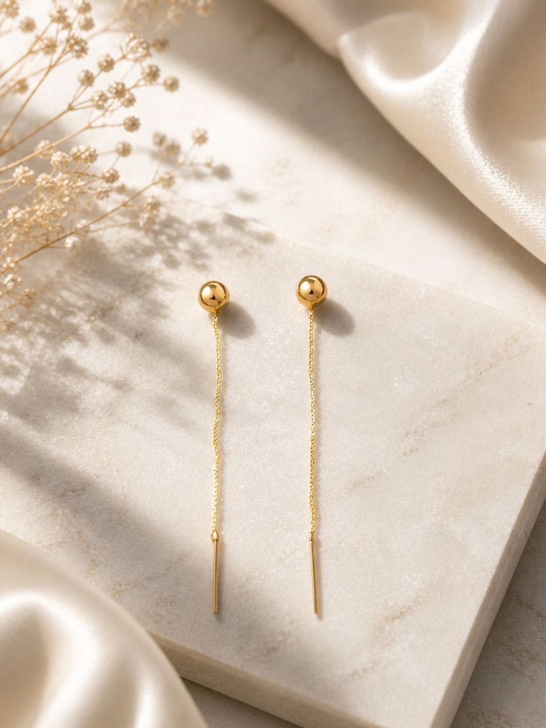 DEESHINE Gold Plated Artificial Beaded Circular Shapped Drop Earrings-picture-26