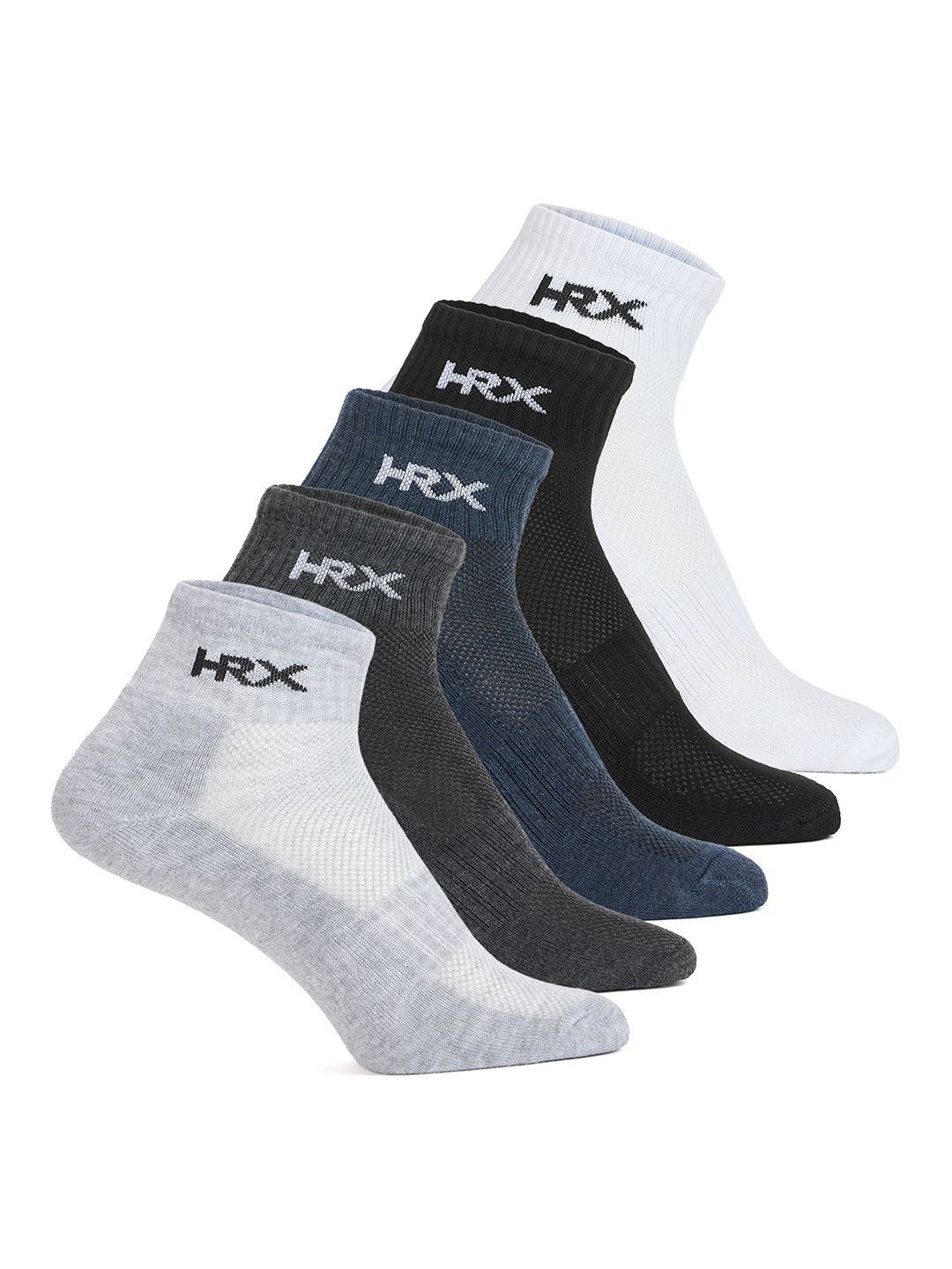 HRX by Hrithik Roshan Men Pack of 5 Cotton Blend Ankle Length Socks-picture-22
