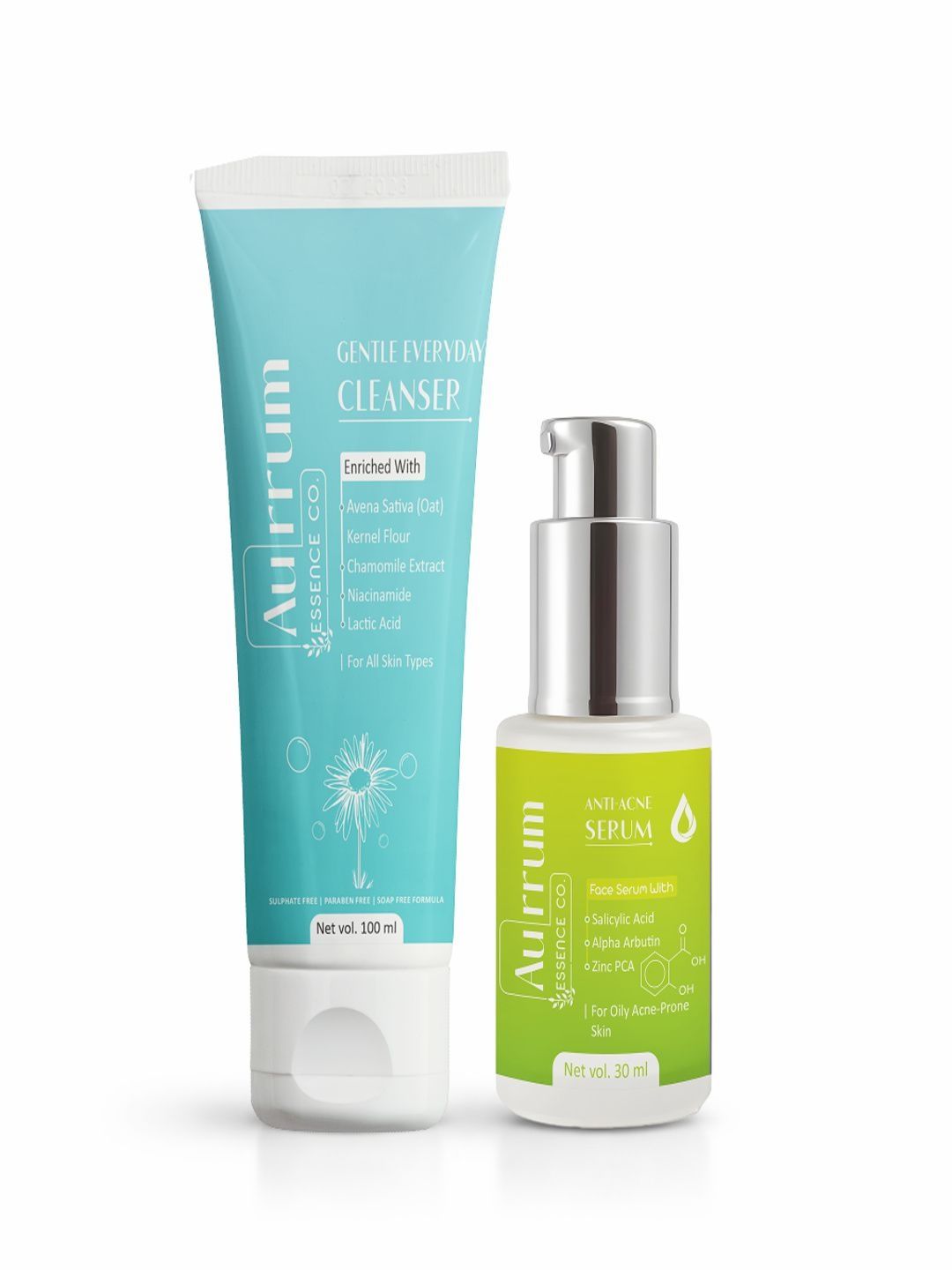 Aurrum Essence Co Set Of 2 Acne Control Cleanser - 100 ml With Face Serum - 30 ml-image-7