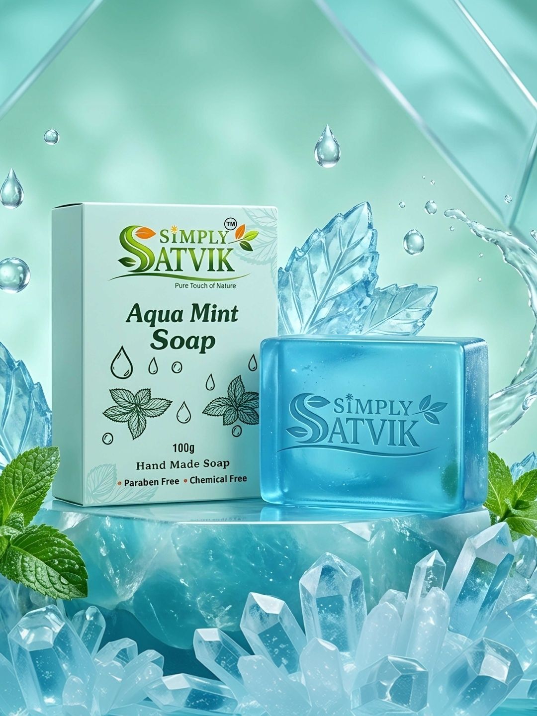SIMPLY SATVIK Pure Touch Aqua Mint Soap - 100 g-picture-11
