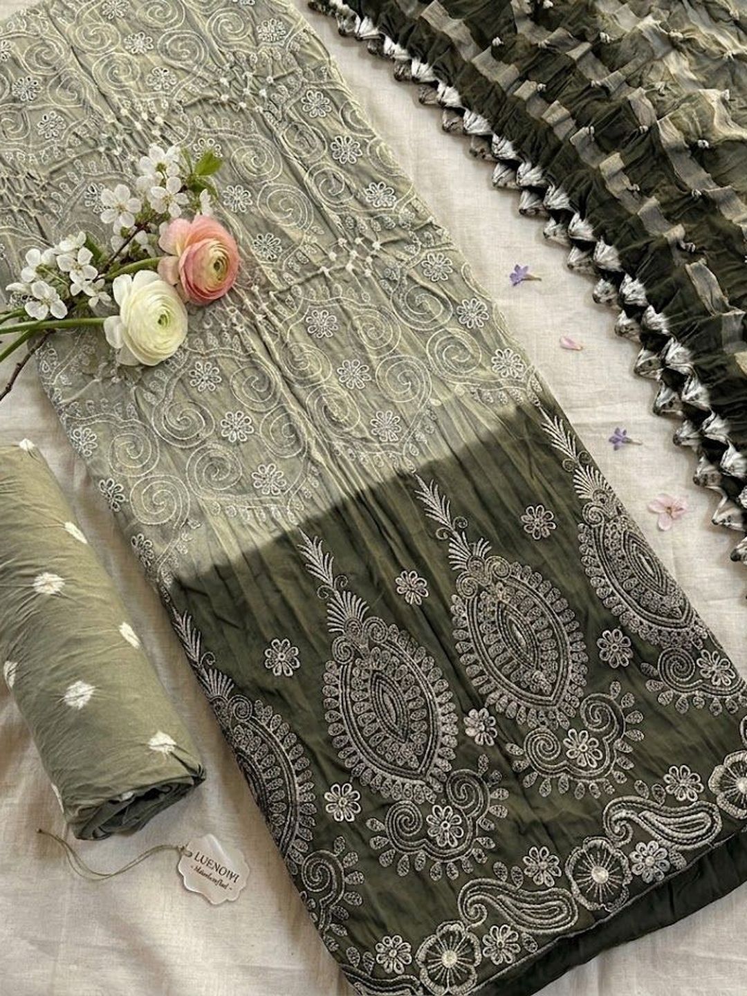 Madhuri Creation Embellished Pure Cotton Unstitched Dress Material-image-40