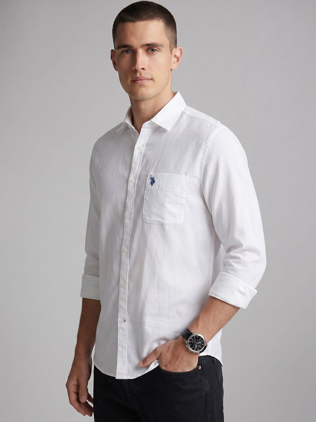 U.S. Polo Assn. Denim Co. Spread Collar Pure Cotton Casual Shirt-picture-31