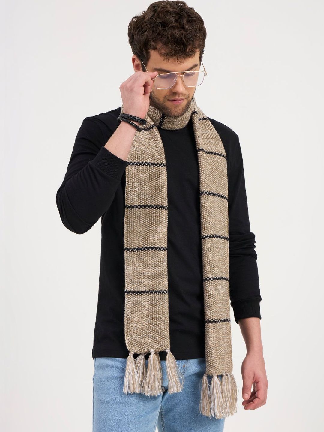 JoE Hazel Men Striped Acrylic Mufflers-picture-28