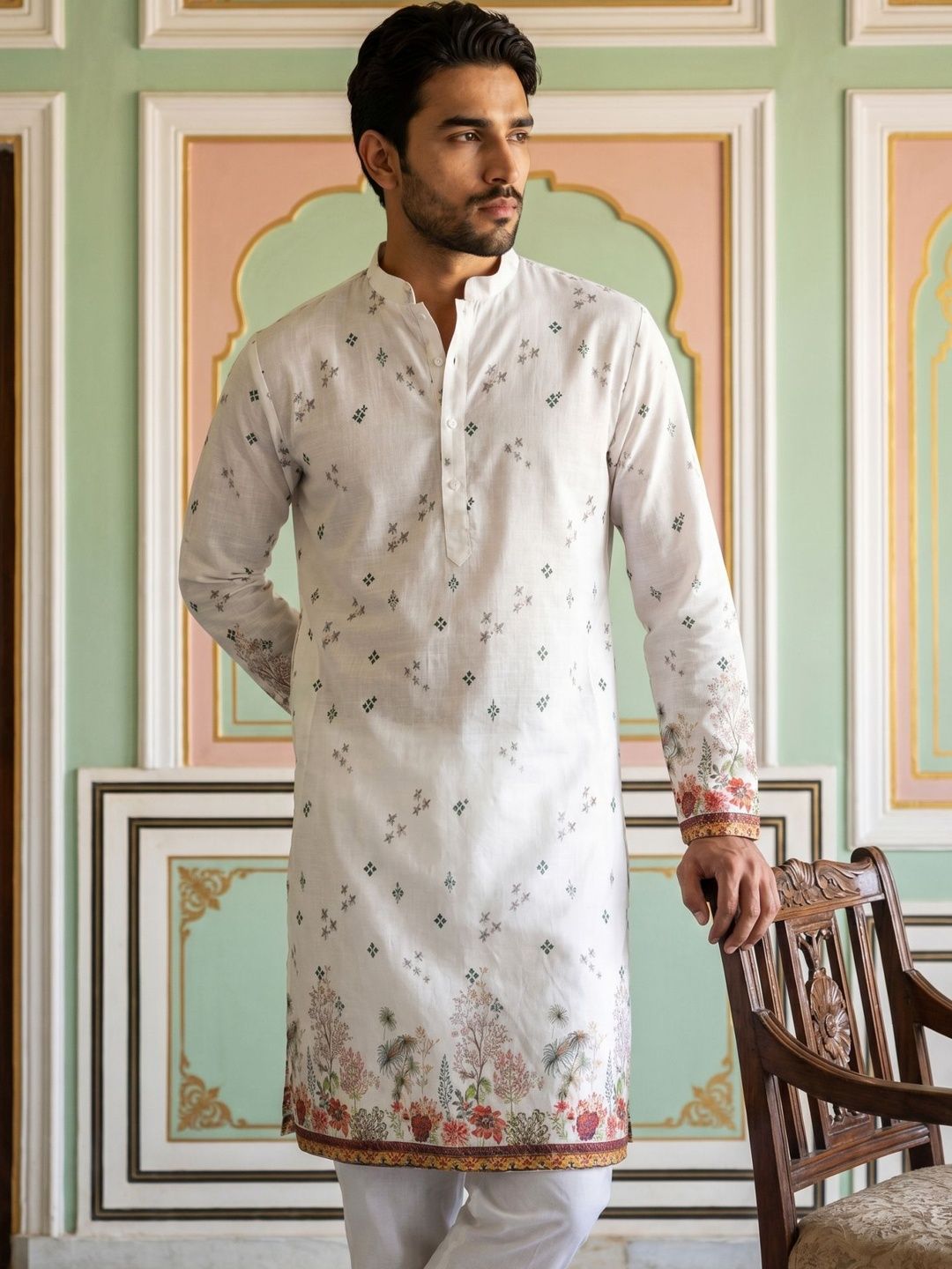Jompers Men Floral Printed Floral Kurta-picture-30