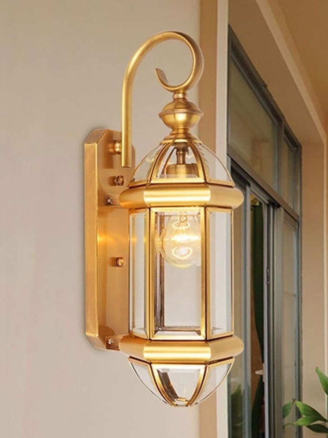 Stello Gold-Toned Metal Traditional Abstract Shaped Shaped Wall Lamp-picture-32