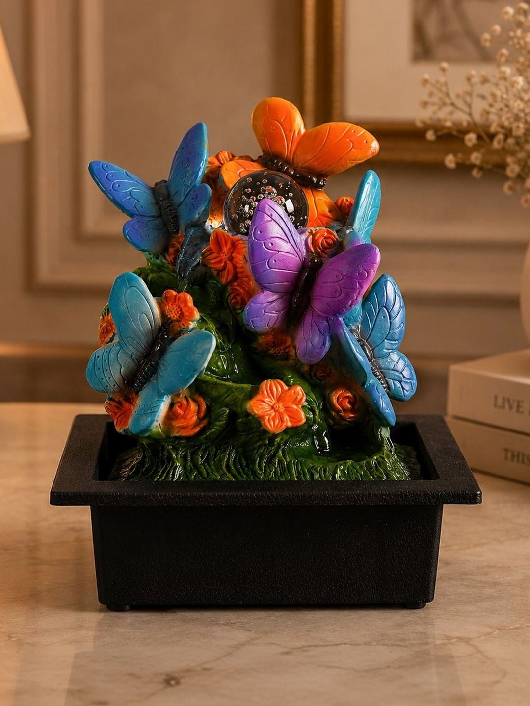 THE SACRED GIFTS Blue & Black Natural Stone Indoor Small Fountains-image-23