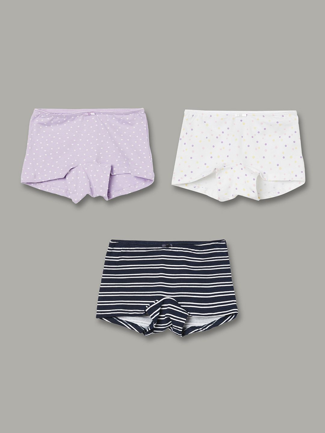 Fame Forever by Lifestyle Pack Of 3 Printed Assorted Cotton Blend Boy Shorts-picture-40