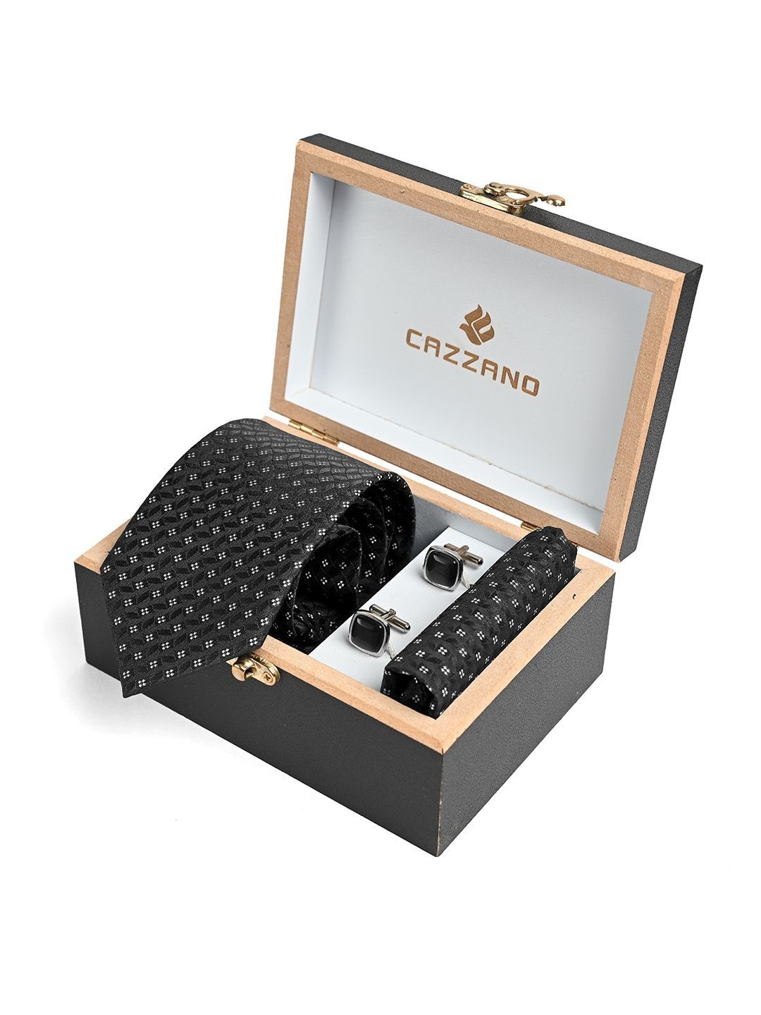 Cazzano Men Printed Tie & Cuffling Set-picture-33