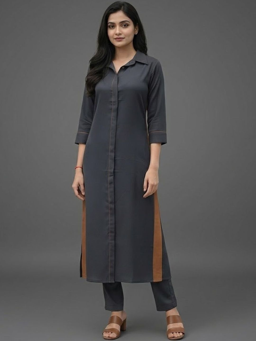 Navibhu Office-Wear Women Regular Kurta with Trousers-picture-37