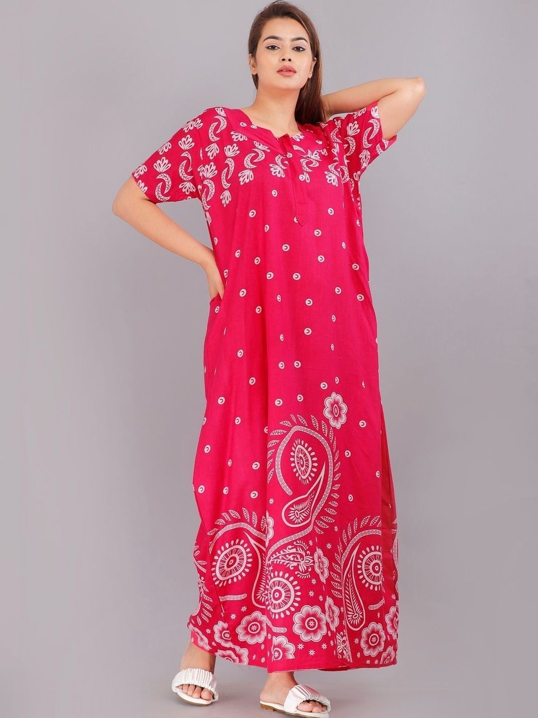 AAKARSHANA Printed Maxi Nightdress-picture-30