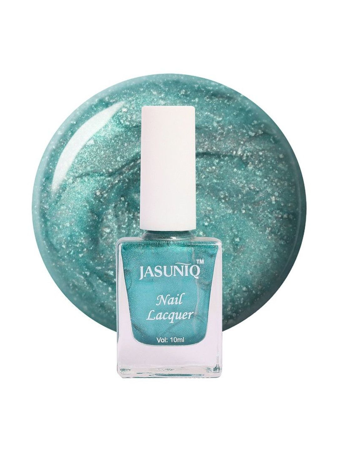 Jasuniq 21-Free Formula Metallic Chrome Finish Nail Lacquer - 10 ml - Teal Love-picture-39