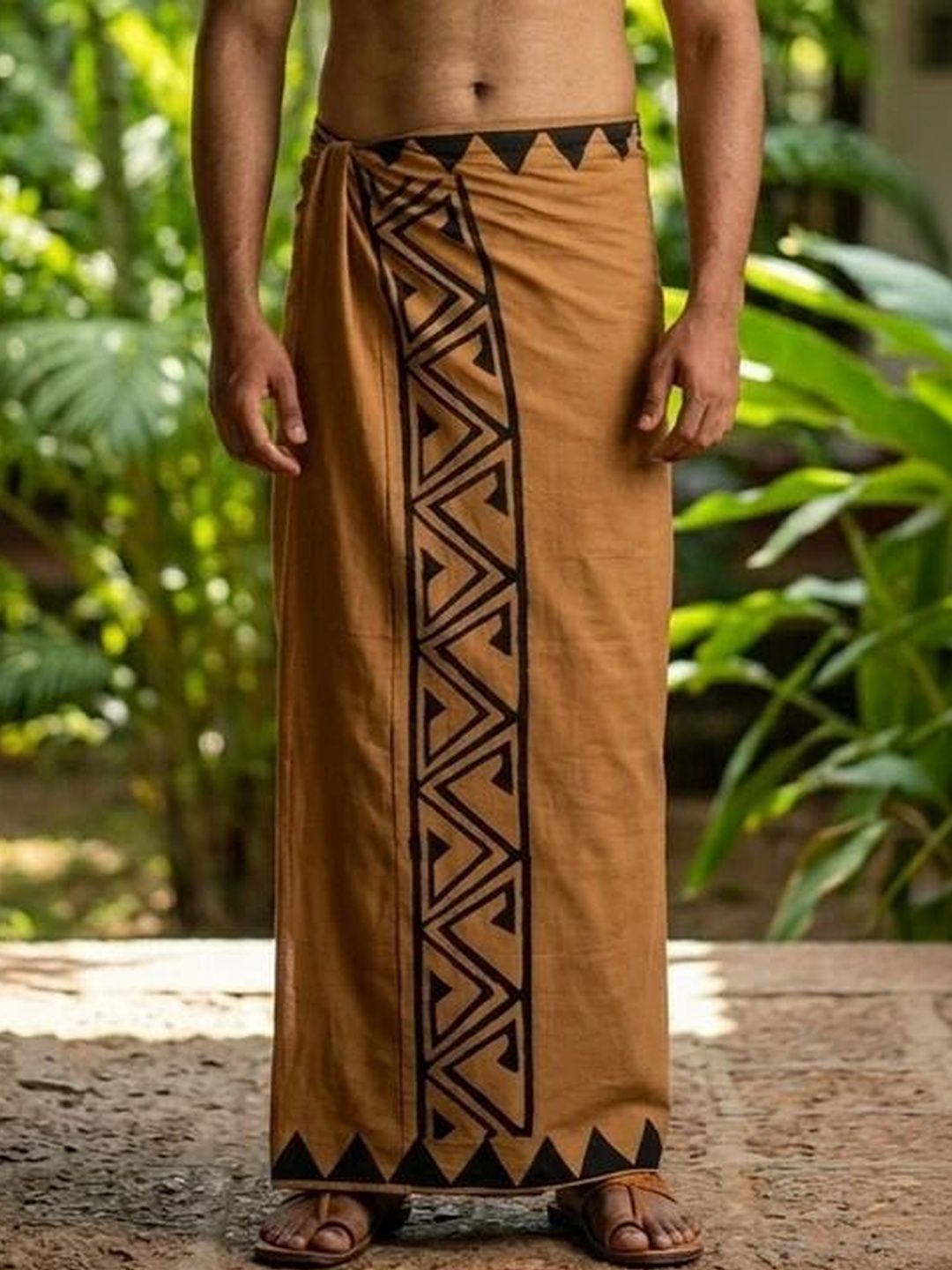 CRYSTAL HEAL Men Printed Cotton Blend Dhoti Dhotis-picture-30