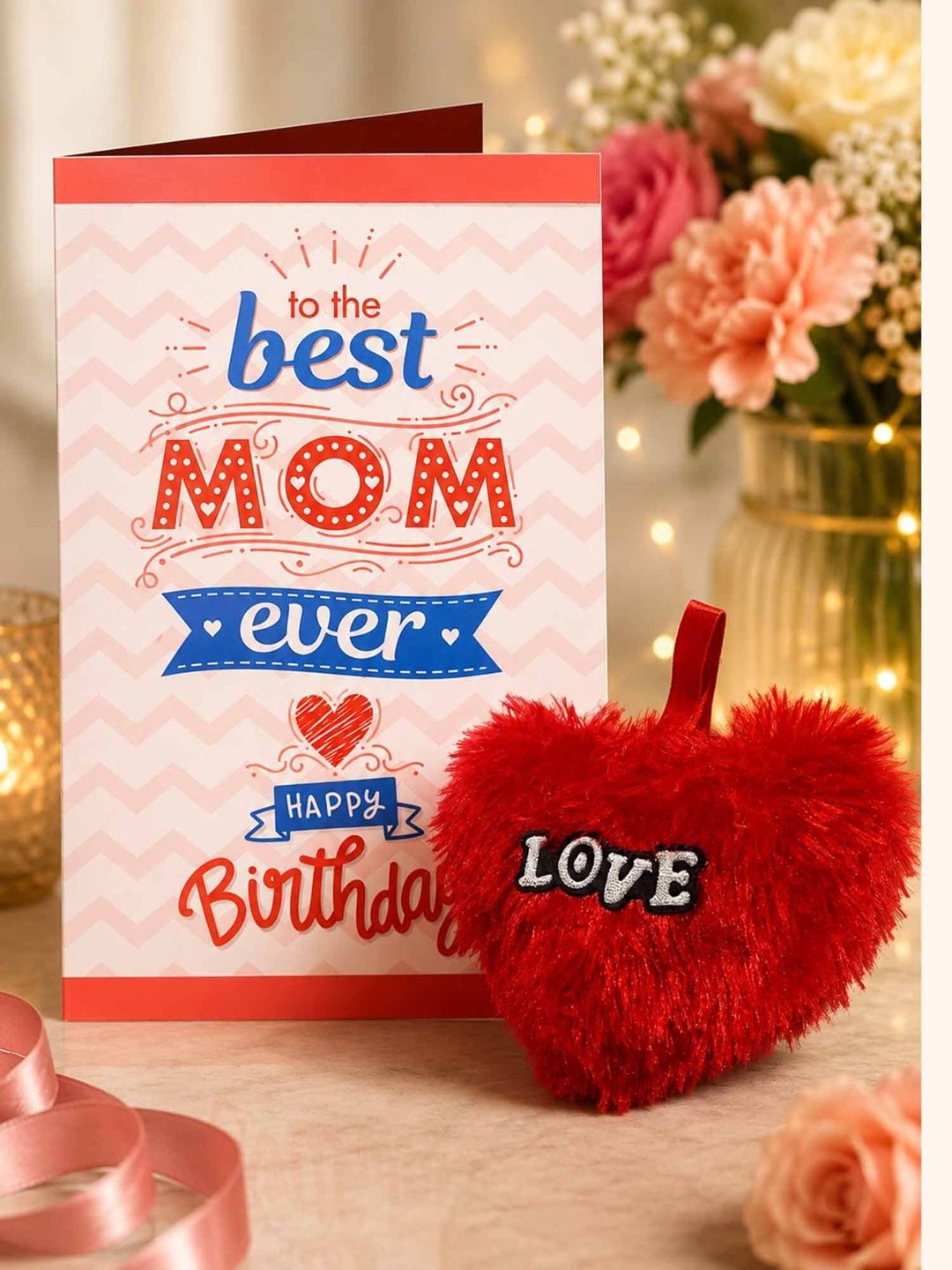 GIFT MY PASSION 2Pcs Red & Pink Birthday Decor Sets For Mother-image-40