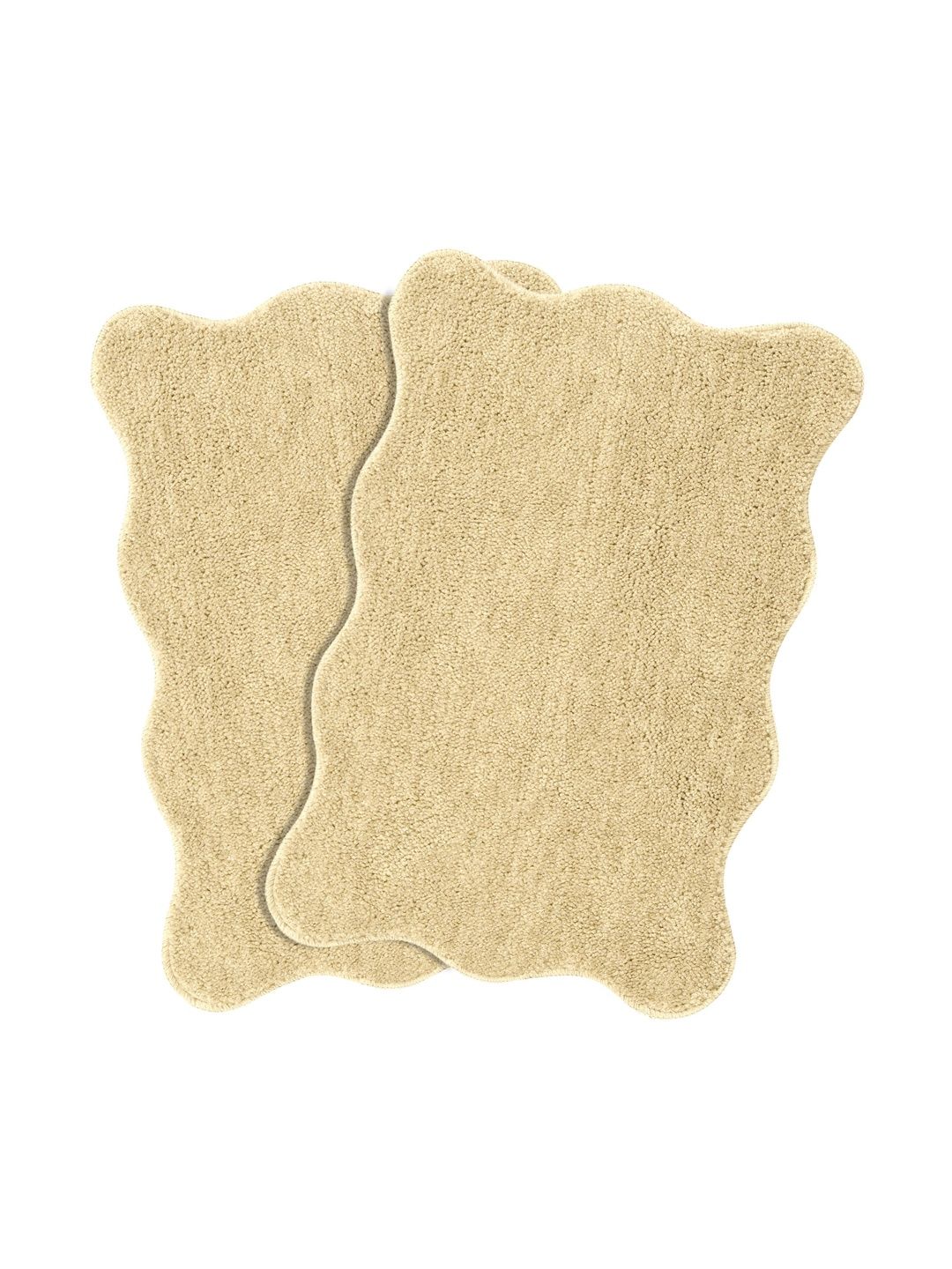 Saral Home 2-Pcs Beige Self-Designed Anti-Skid 2200 GSM Bath Rugs-image-24
