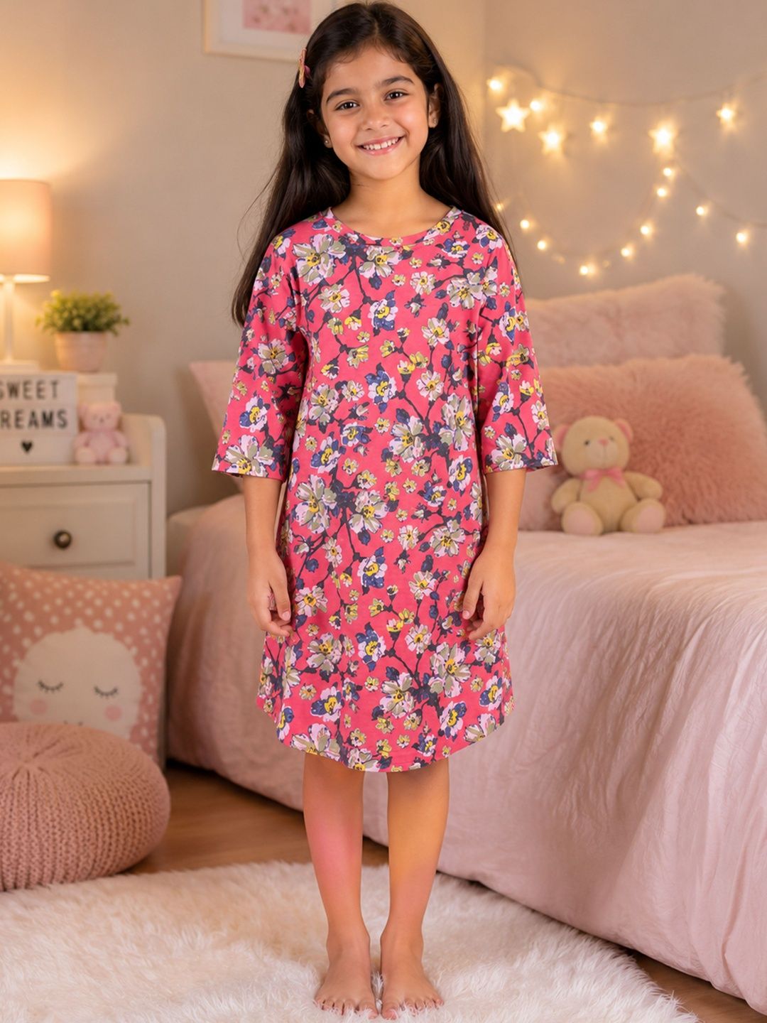 KiddoPanti Girls Printed Nightdress-picture-23