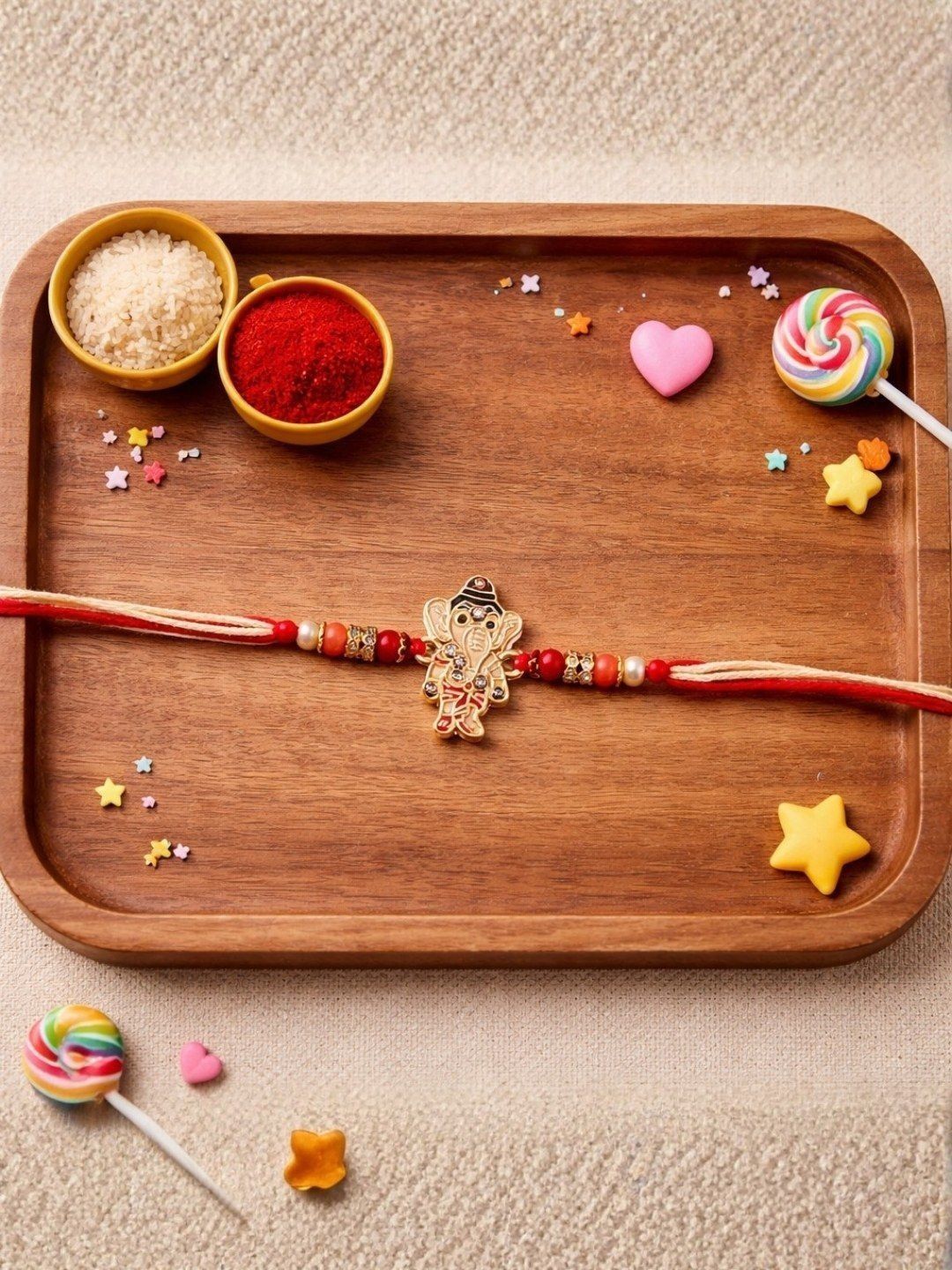 I Jewels Cute Ganesha Kids Rakhi with Roli Chawal & Raksha Bandhan Card-picture-31