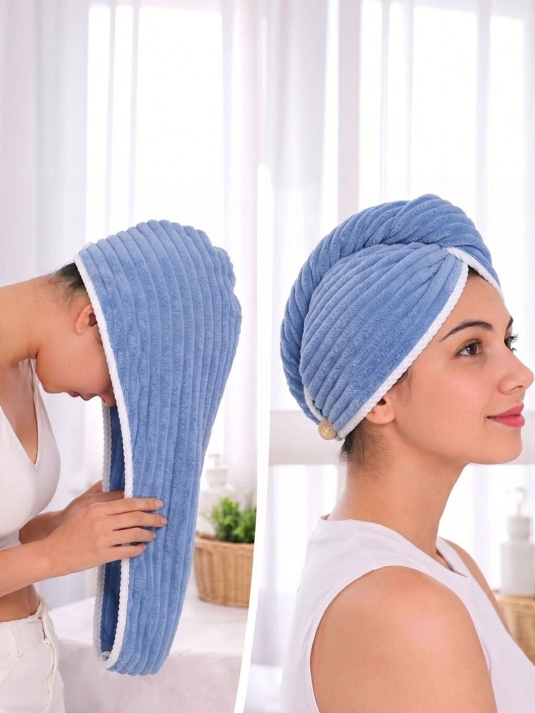 JANGID INDUSTRYS Blue & White 1 Striped 350 GSM Bath Towel-picture-18